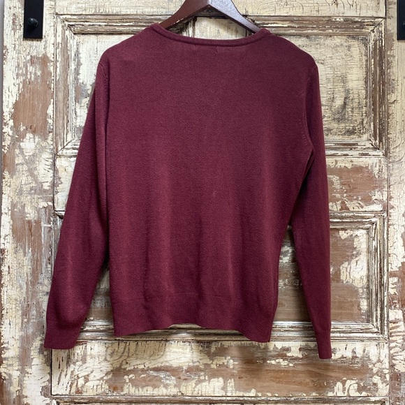 Vintage New York & Company Burgundy Button Down Sweater, Size XL - Picture 3 of 6